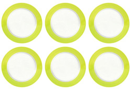 Ritzenhoff & Breker Doppio Dessertteller, 6er Set, Kuchenteller, Frühstücksteller, Porzellan, Grün, Ø 20 cm, 515855