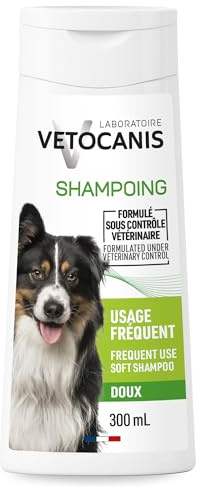 Vetocanis - Shampooing Dermoprotecteur pour Chien Usage Fréquent - Extrait d’Aloe Vera Hydratant - 0 pourcent Silicone 0 pourcent Parabène - Made in France - LAD, 300 ml (Lot de 1)