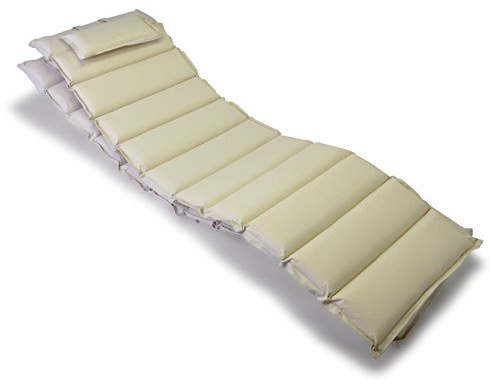 Nexos GL06030_SL2 2-er Set Liegen-Auflage Kopfkissen für Sauna Garten Terrasse aufrollbar Creme, 2 Stück