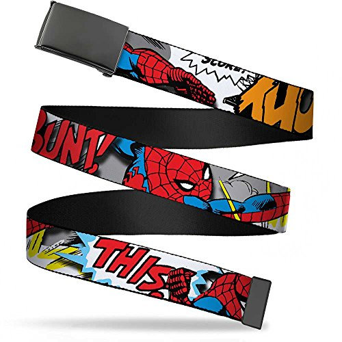 Buckle-Down Jungen Web Belt Spider-Man 1.25 Gürtel, Mehrfarbig, Breit-42 hosengröße