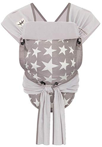 Hoppediz Hop-Tye Conversion Babytrage aus Tragetuch Stoff I Mei Tai I Bauchtrage & Rückentrage, Design Los Angeles grau