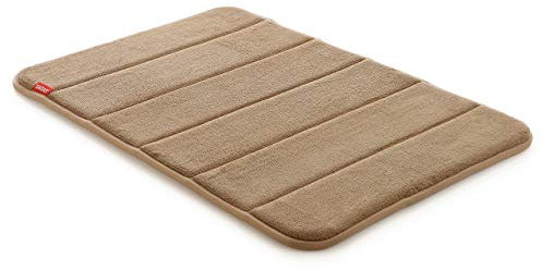 TATAY Alfombra de Baño Nuvola, 100% Microfibra, Antideslizante, Absorvente, Secado Rápido, Suave, Efecto Memoria, Apto Lavadora, Beige, Medidas 40 x 60 cm