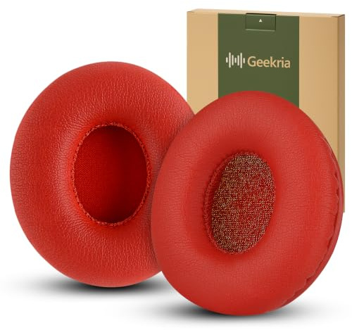 Geekria Cuscinetti auricolari di ricambio compatibili con cuffie On-Ear Beats Solo HD, parti di riparazione (rosso)