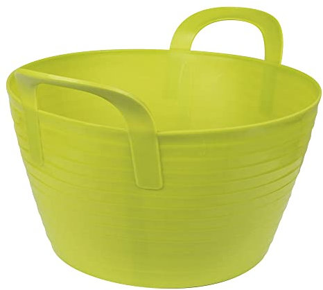 Kerbl Trog FlexBag grün (Flexibler Futtertrog, Müslischüssel, Fassungsvermögen 12 Liter, Futtereimer mit Zwei Griffen)