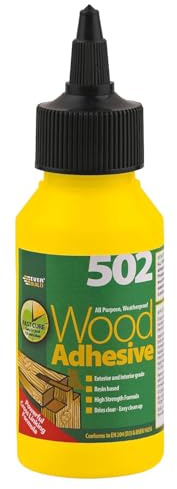 Everbuild 502 All Purpose Weatherproof Wood Adhesive – Suitable for Typical Wood Bonding Applications – 75 ml