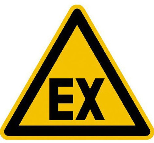 Betriebsausstattung24 Warnschild EX Warnung vor explosiver Atmosphäre - Aluminium, geprägt - 10,0 cm Seitenlänge - D-W021