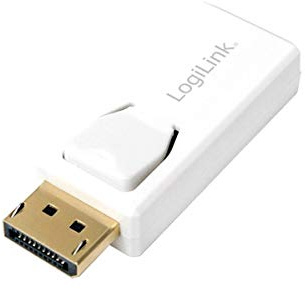 LogiLink CV0057 DisplayPort zu HDMI Adapter, mit Verriegelungsmechanismus, weiß