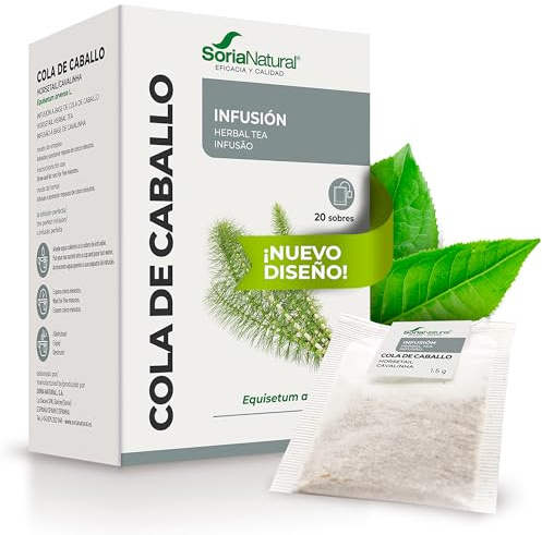 Soria Natural Cola de Caballo Infusión – Ayuda Acción la Depurativa y Remineralizante - Infusión de Cola de Caballo (Equisetum arvense) – 100% Natural - Caja con 20 Bolsas Filtro