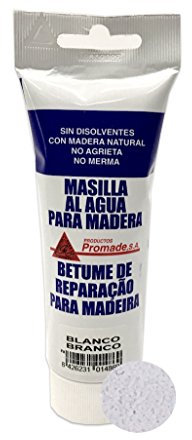 PROMADE - Emplaste al agua para madera color blanco 150 gramos