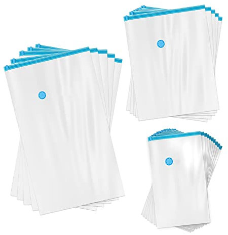 Kronenburg Vakuumbeutel für Kleidung 20er Set - Vakuum Kleiderbeutel wiederverwendbar – 3 Größen Aufbewahrungsbeutel für Kleidung Bettwäsche Winterkleidung und mehr - weitere Sets wählbar