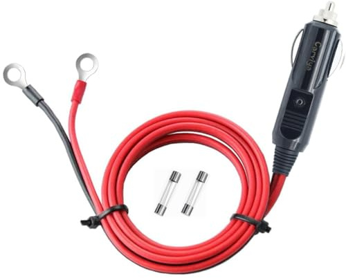Carviya Netzkabel mit Zigarettenanzünder-Steckdose und 16AWG 15-A-Sicherung, für Auto-Wechselrichter, Luftpumpe, elektrische Tasse, 1 m