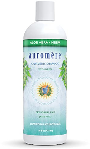 Ayurvedic Aloe-Vera Neem Shampoo by Auromere - All Natural Wild-Crafted Indigenous Herbs and Essential Oils Used to Cleanse, Nourish and Rejuvenate Hair and Scalp - 16 fl oz