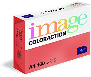 Image Coloraction Chile - farbiges Kopierpapier - DIN A4, 210 x 297 mm, 160 g/m² - buntes, holzfreies Druckerpapier für Kopierer - 250 Blatt - Rot