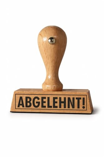 Holzstempel ABGELEHNT – Sprüche-Stempel für Büro, Verwaltung und Dokumente, Textstempel aus Holz mit Gummiplatte, Abdruckgröße ca. 40 × 10 mm, Handstempel für klare Kennzeichnung von Kaufhaus2010