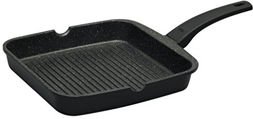 Prestige Stone Quartz Square Grill Pan, Black - 28 cm