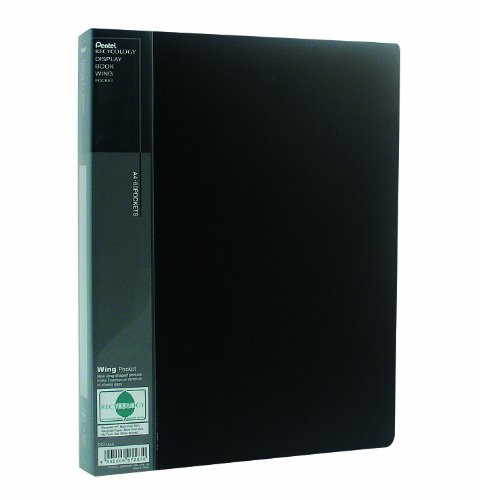 Pentel DCF446A Recycology Präsentationsmappe Wing aus 50% recyceltem PP, A4, 60 Taschen, schwarz