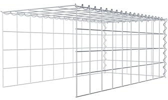 GABIONA Cestino di Pietra Gabbione Maglie rettangolari, 10 x 10 cm, profondità 50 cm, Coltivazione Cestino Typ 4, Chiusura a Spirale, con zincatura galvanica