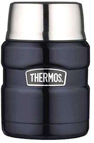 THERMOS Stainless King Vacuum-Insulated Food Jar with Spoon, 16 Ounce, Midnight Blue