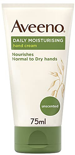 Aveeno Daily Moisturising Hand Cream (1x 75ml), Nourishing Lotion with 24-Hour Moisturisation and Nourishing Oat, Moisturiser for Normal to Dry Hands