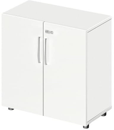 Aktenschrank abschließbar, 80 cm breit, Schrank weiß, Mehrzweckschrank mit Griffen, Allzweckschrank, Haushaltsschrank, Büroschrank, Werkzeugschrank aus Holz,Küchenschrank 42 cm tief