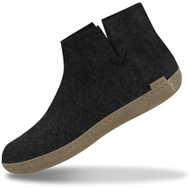 glerups dk G Ankle Shoe Mixte Adulte Pantoufles en Feutre,Chaussons, Noir (Charcoal),37 EU