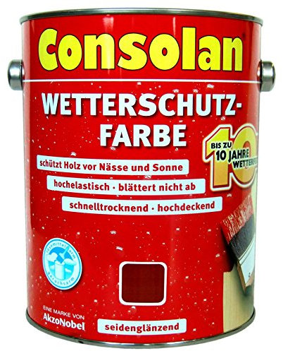 2,5 Liter Consolan Wetterschutzfarbe braun (208) bis 10 Jahre Langzeitschutz