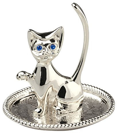 SILBERKANNE Ringhalter Katze H 8,5cm versilbert