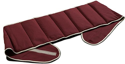 Cuscino termico con cintura, semi di ribes. Lunghezza totale: 135cm, borgogna. Grande cuscino riscaldabile, caldo e freddo - microonde, forno e frigorifero