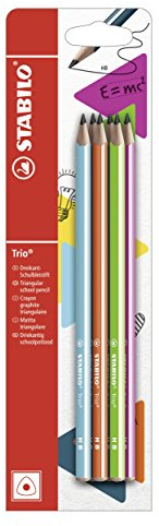 STABILO - Dreikant-Schulbleistift - Trio Bleistift in 6 Farben - 6er Pack - Härtegrad HB