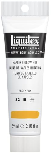 Liquitex 1045601 Professional Heavy Body Acrylfarbe in Künstlerqualität mit ausgezeichneter Lichtechtheit in buttriger Konsistenz, 59ml Tube - Neapelgelb Imit.