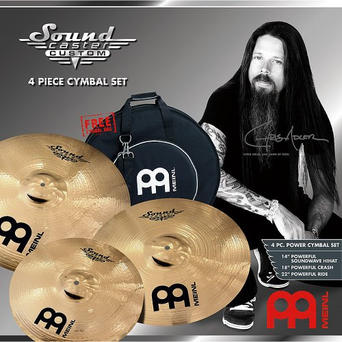 Meinl Soundcaster Custom Power Platillos Set – 14 pulgadas Hi Hats, 18 pulgadas Crash, 22 pulgadas Ride