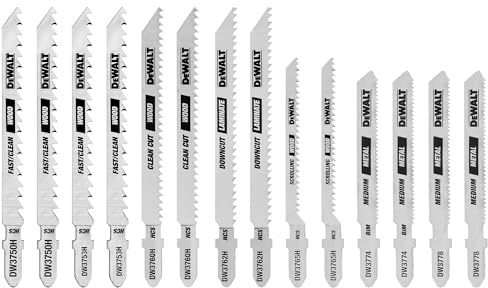DEWALT Stichsägeblätter-Set mit Koffer, T-Schaft, 14-teilig (DW3742C)