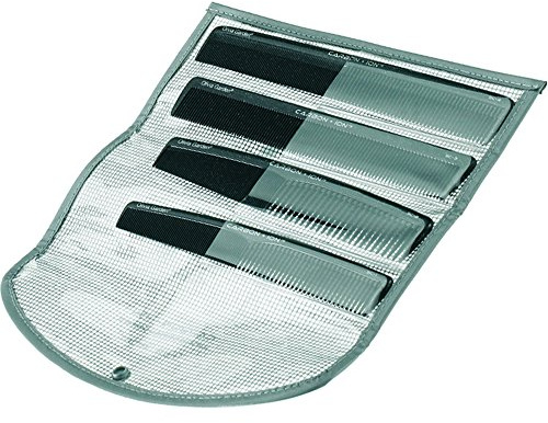 Olivia Garden Carbon + Ion Trousse de 4 Peignes de Coupe, Peigne en Carbone de Haute Qualité pour une Coupe de Précision et Mise en Forme, Technologie Ionique