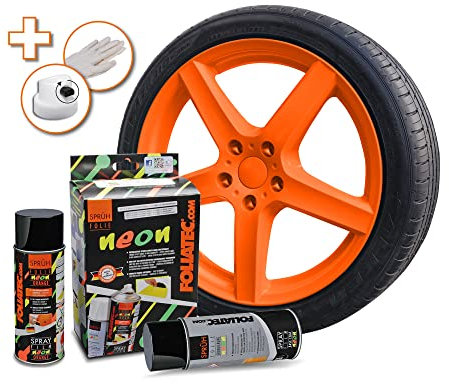 Foliatec 2098 Pellicola Spray, Arancione fosf 1 x 400 ml Fondo, Mehrfarbig, Set di 2