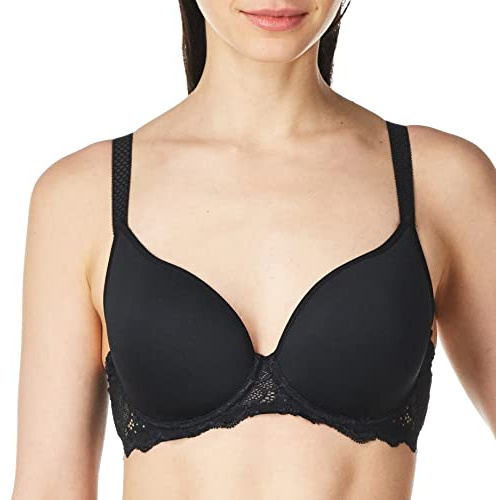 Simone Perele Women's Caresse 3D Plunge Bra, 34C, Black