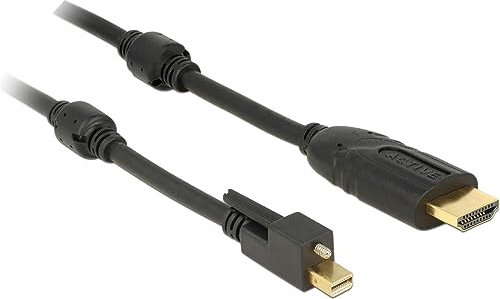 DeLOCK 83731 adaptador de cable de vídeo 3 m Mini DisplayPort HDMI Negro - Adaptadores de cable de vídeo (3 m, Mini DisplayPort, HDMI, Macho, Macho, Oro)