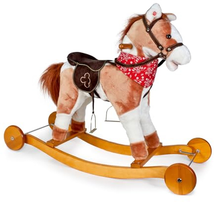 Famosa Softies- Cavallo a dondolo con ruote e suoni, alto 74 cm, per bambine e bambini dai 10 mesi, Famosa (760013062)