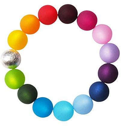 Polarisarmband Regenbogen mit Wisilva-Perle Armband bunt flexibel