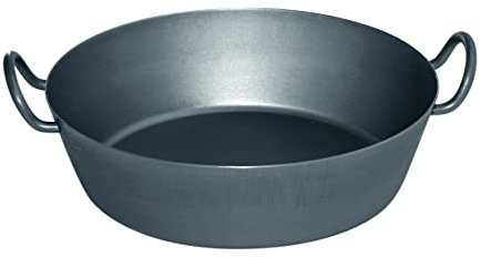 Riess, 0382-023, Eisen-Schnitzelpfanne, CLASSIC - EISENPFANNEN, Durchmesser 24 cm, Höhe 9,3 cm, Eisen, Induktion