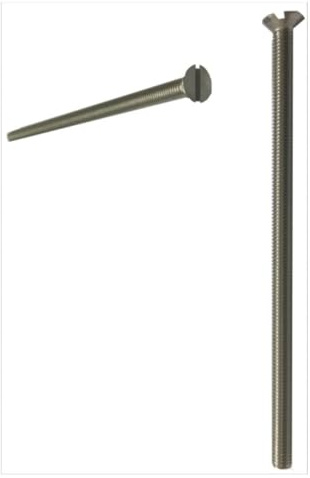 Pair of Upvc Door Handle 100mm Long Screws Silver 5mm Slot Head