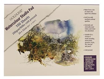 Clairefontaine 421/1021Z cold pressed Goldline Studio Aquarellpapier Mappe (mit 100 Bögen, feinkörnig, 200 g, 24 x 32 cm) weiß