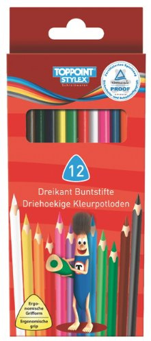 36 (3x 12Stk) Dreikant Buntstifte 12 Farben Farbstifte