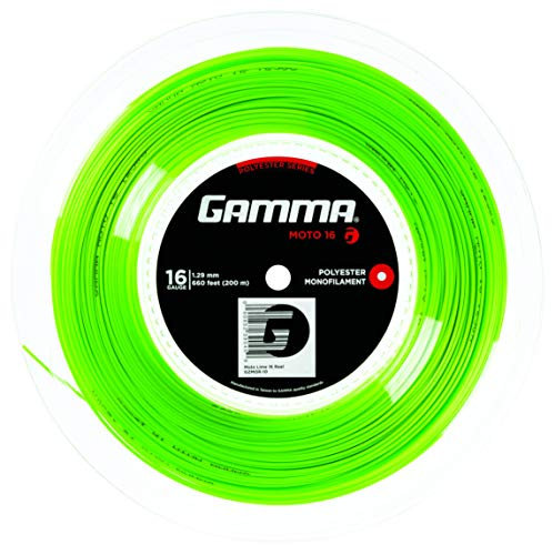 Gamma Tennissaite Moto Lime 16 (1.29 mm) 200 m Rolle, GZMOR