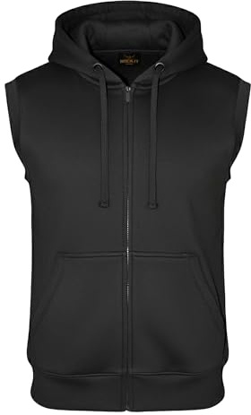 ROCK-IT Apparel Chaqueta con Capucha sin Mangas para Hombre I Sudadera con Capucha de Primera Calidad con Tejido Muy Suave Tallas S-4XL Jogging, Entrenamiento, Fitness Negro XXL