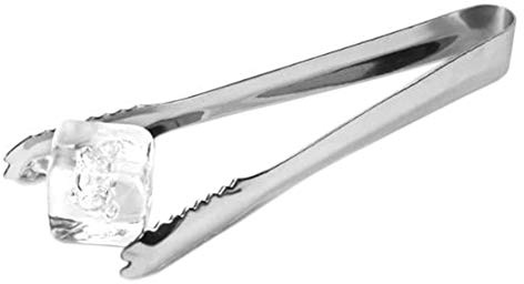 Genware Stainless Steel Ice Tongs 6.5 | Bar & Ice Bucket Tongs (1 Pair)