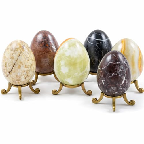 Set von 6 x 7,6 cm Himalaya-Marmor Eier