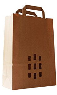Sacs en papier naturel Marron avec flachhenkel intérieur & fenêtre, 90 g/m², 22 + 10 x 30 CM, Lot de 50