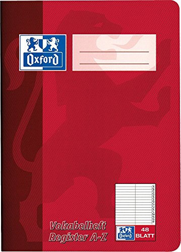 Oxford 384504855/100302812 Vokabelheft, A5, 48 Blatt, rot, grün