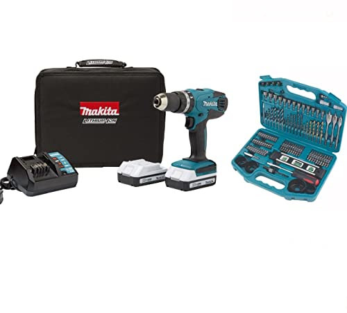 MAKITA 18V Cordless Combi + Boxed Mixed Drill and Driver Accessories Including Ratchet Screwdriver Exclusive to HOLYWELL Tools