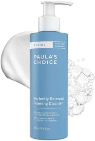 Paula's Choice RESIST Perfectly Balanced Foaming Facial Cleanser, Face Cleanser with Hyaluronic Acid & Aloe, Anti-Aging Face Wash, Large Pores & Oily Skin, Fragrance-Free, 6.4 Fl Oz